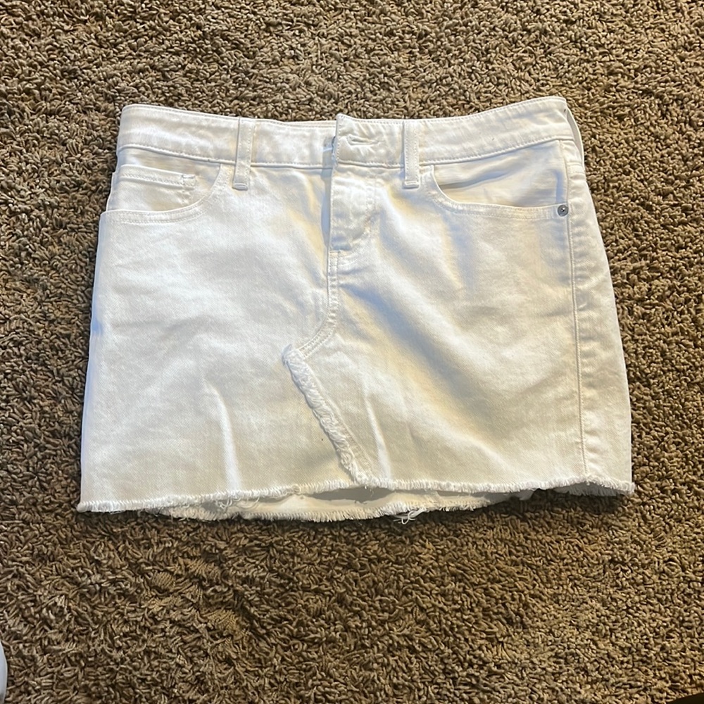 White Guess Jean Skirt